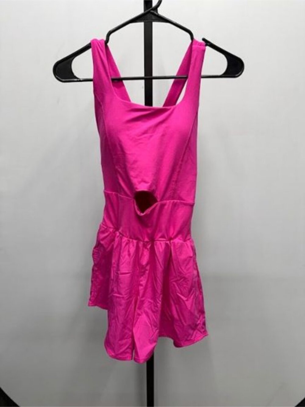 Rae Mode Butter Soft 2-in-1 Active Cut Out Romper in Vibrant Pink